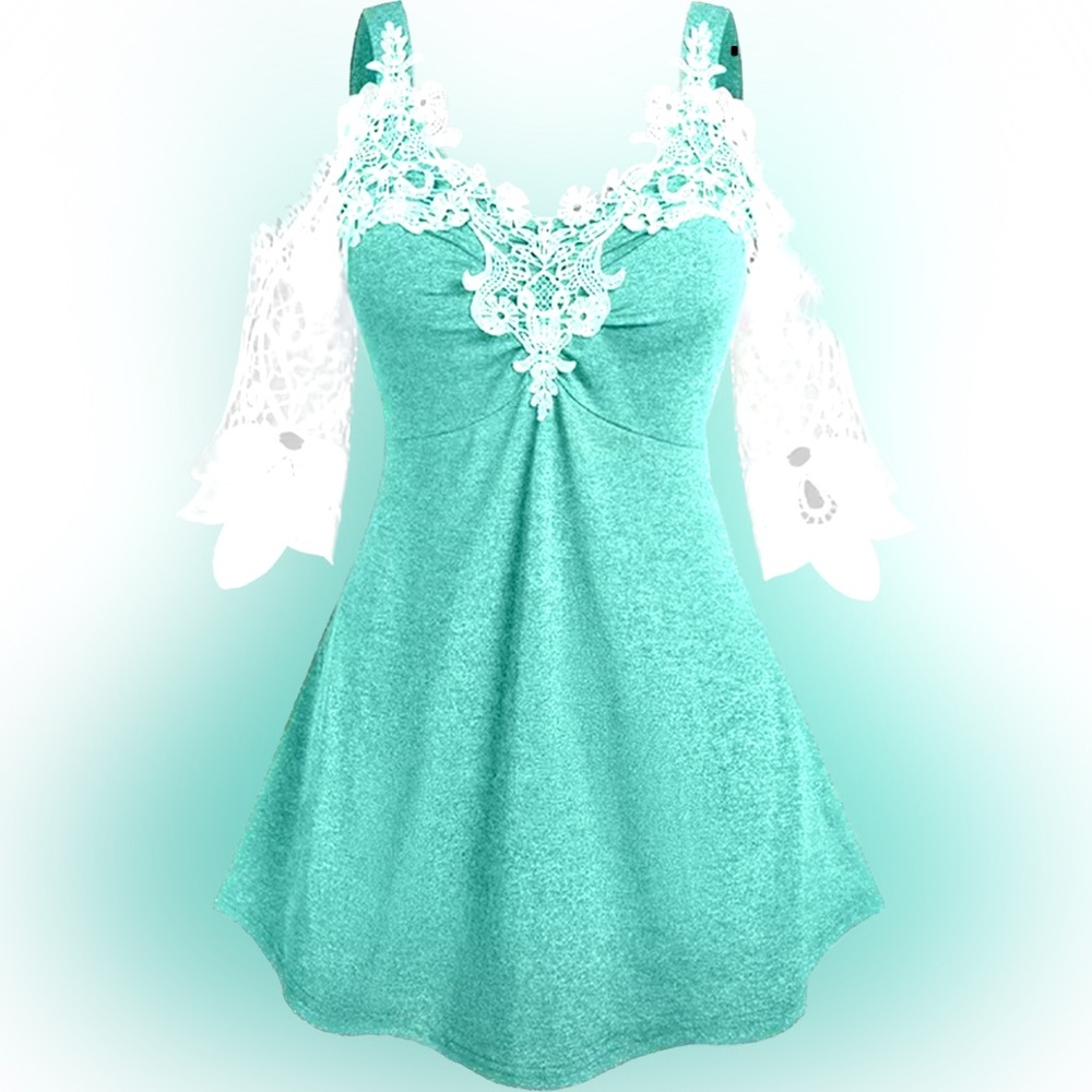 Long tank top lace stitched- off shoulder cami top/ mini dress